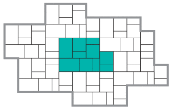 Three paver sizes in large repeating pattern graphic